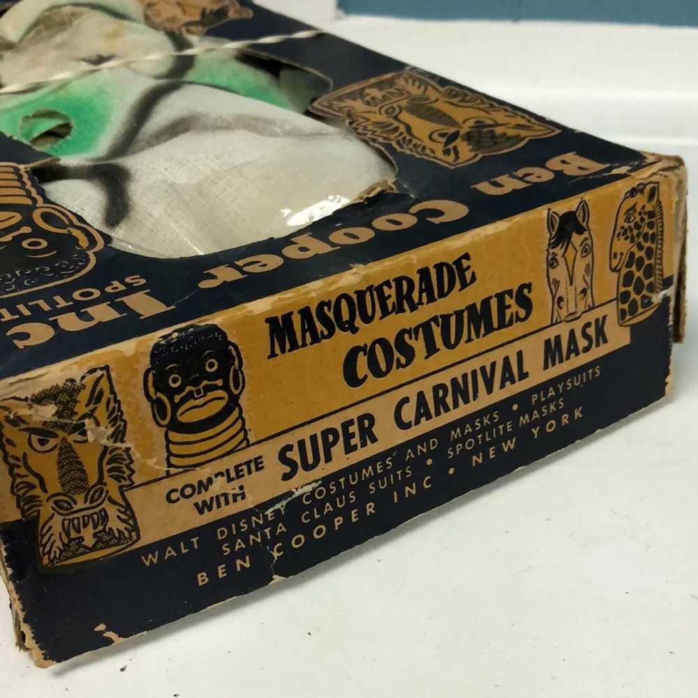 Vintage Ben Cooper Inc Spotlite Skeleton Halloween 2 kids Costume in box oddity‎